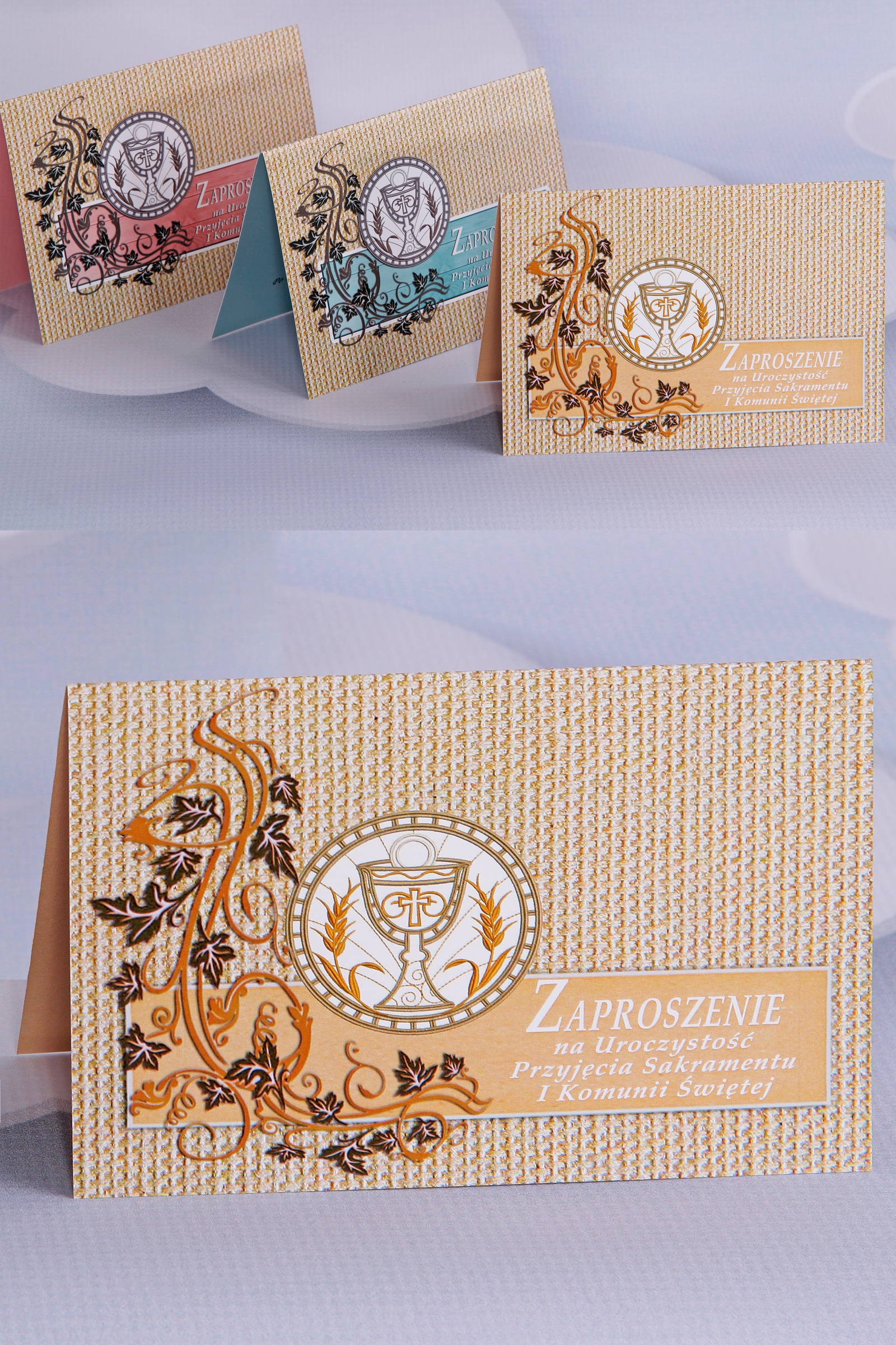 Personalisierte Kommunioneinladungen beliebt - Leinwand 3 (a,b,c) - obraz 0