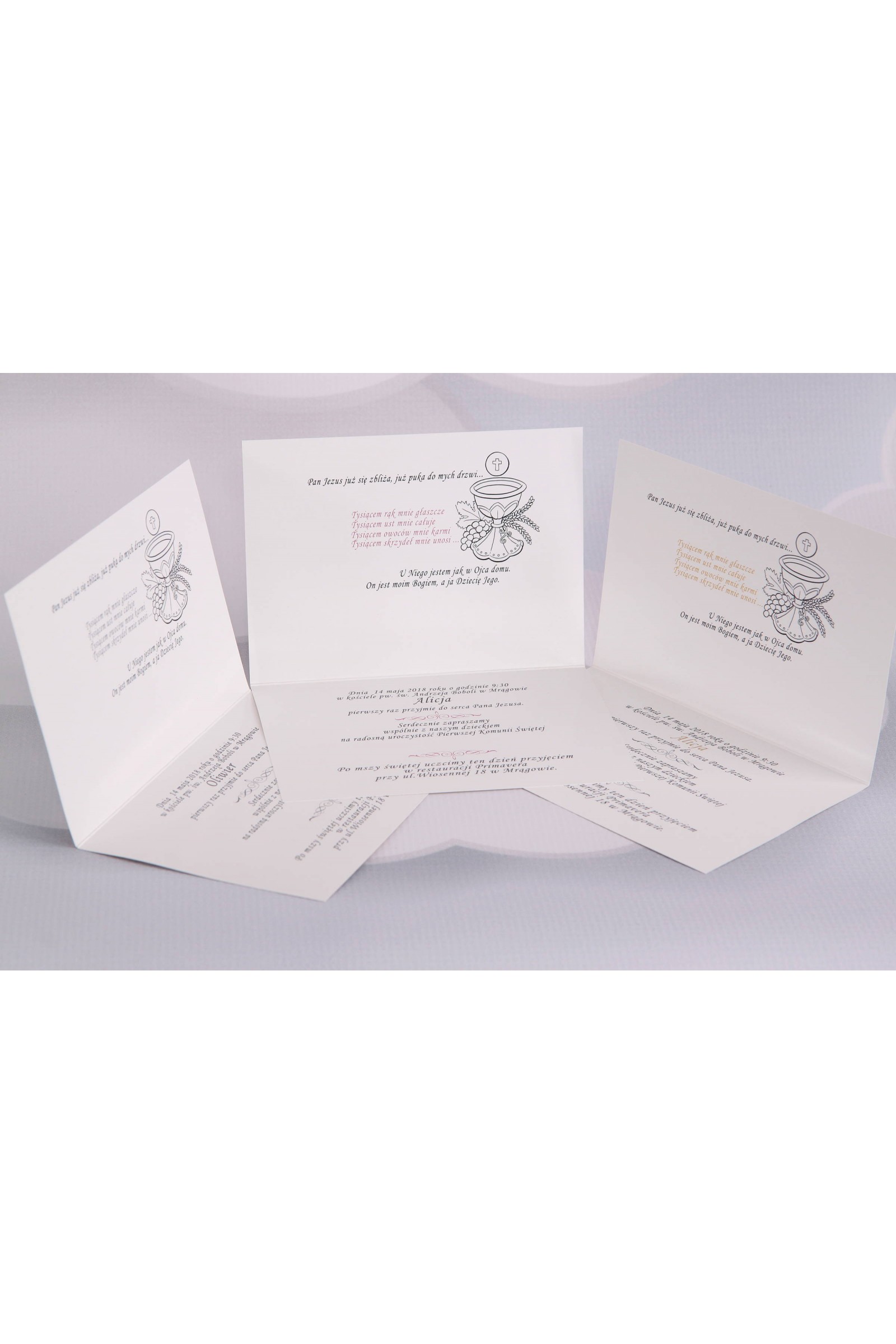 Personalisierte Kommunioneinladungen beliebt - Leinwand 4 (a,b,c) - obraz 3