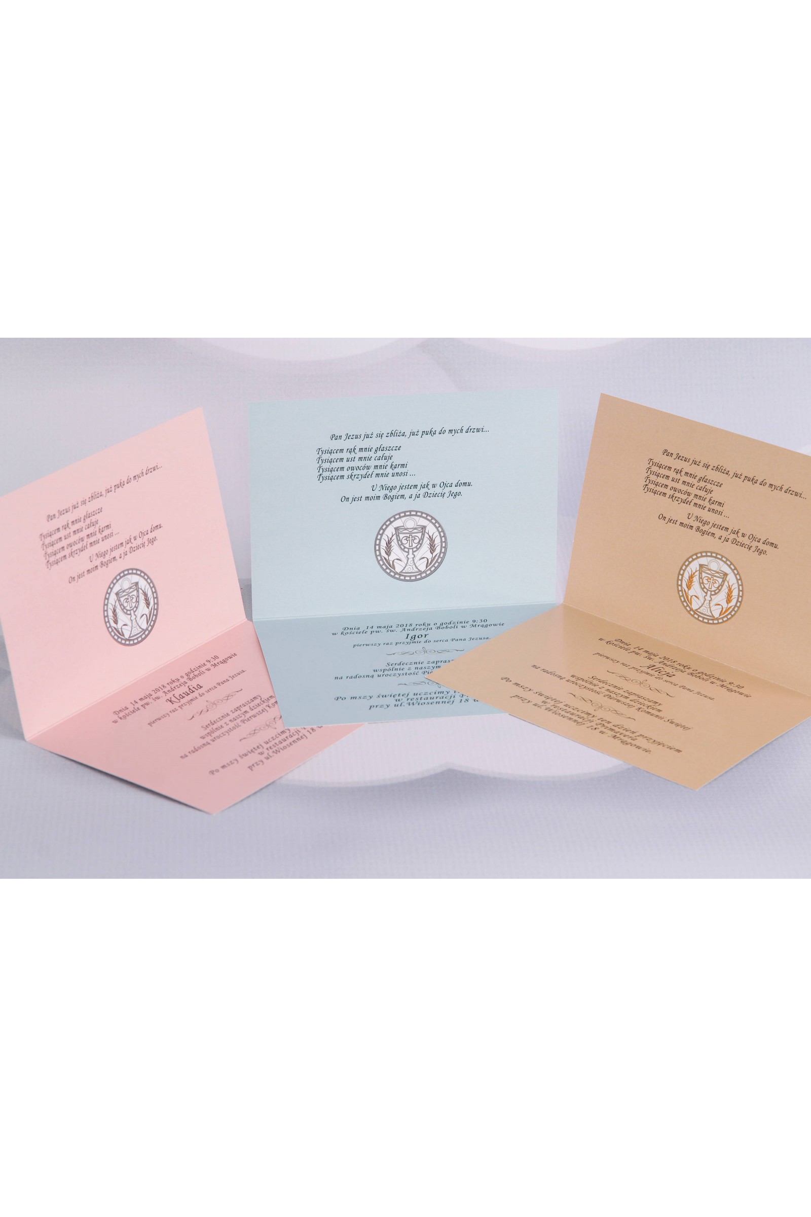 Personalisierte Kommunioneinladungen beliebt - Leinwand 3 (a,b,c) - obraz 3