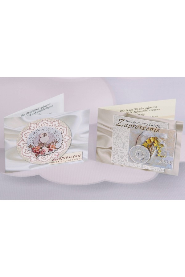 Personalisierte Kommunioneinladungen beliebt - Satin 1 (b,d) - obraz 1