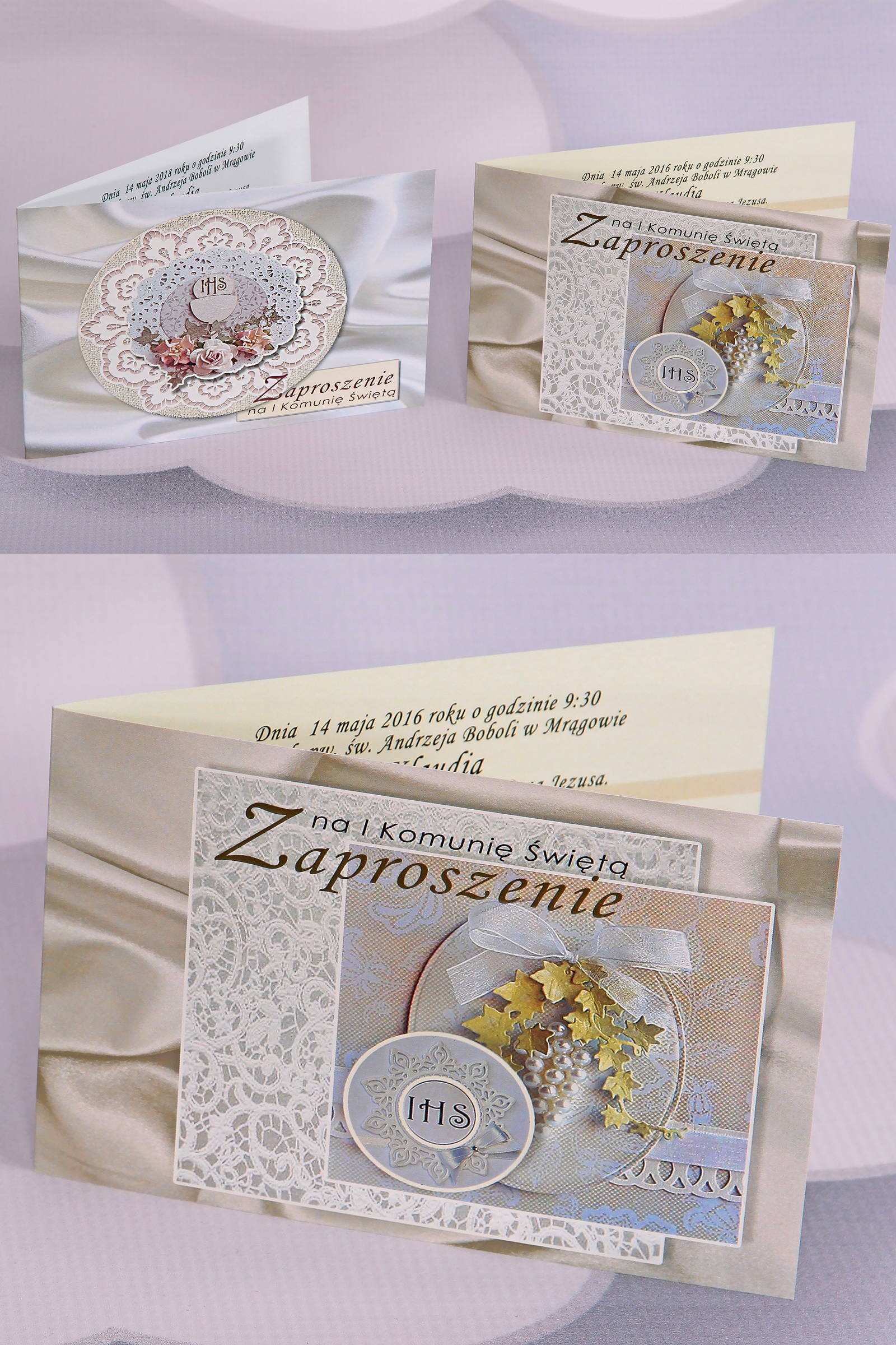 Personalisierte Kommunioneinladungen beliebt - Satin 1 (b,d) - obraz 0