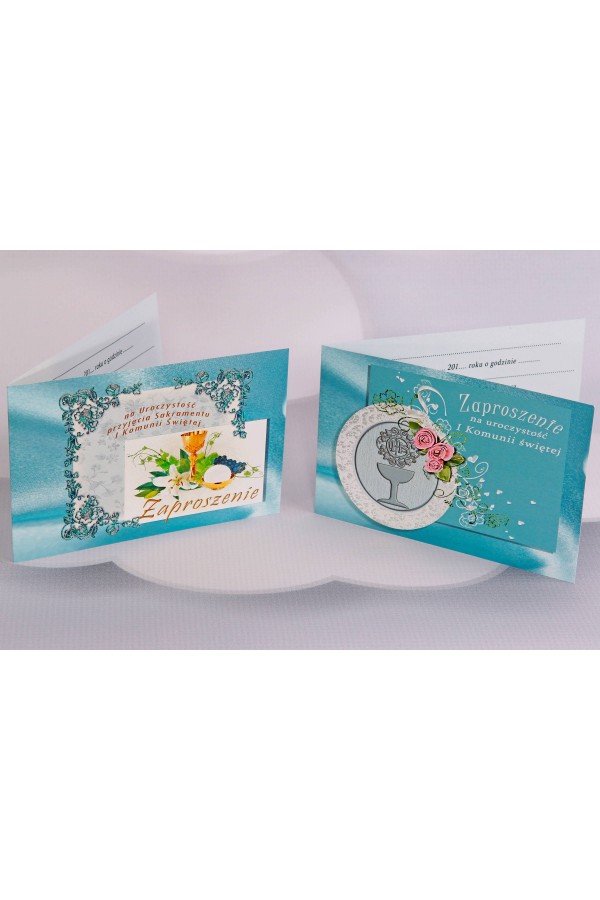 Personalisierte Kommunioneinladungen beliebt - Satin 2 (c,d) - obraz 1