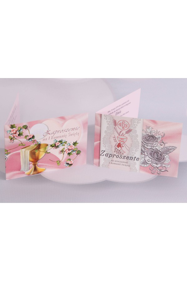 Personalisierte Kommunioneinladungen beliebt - Satin 3 (a,b) - obraz 1