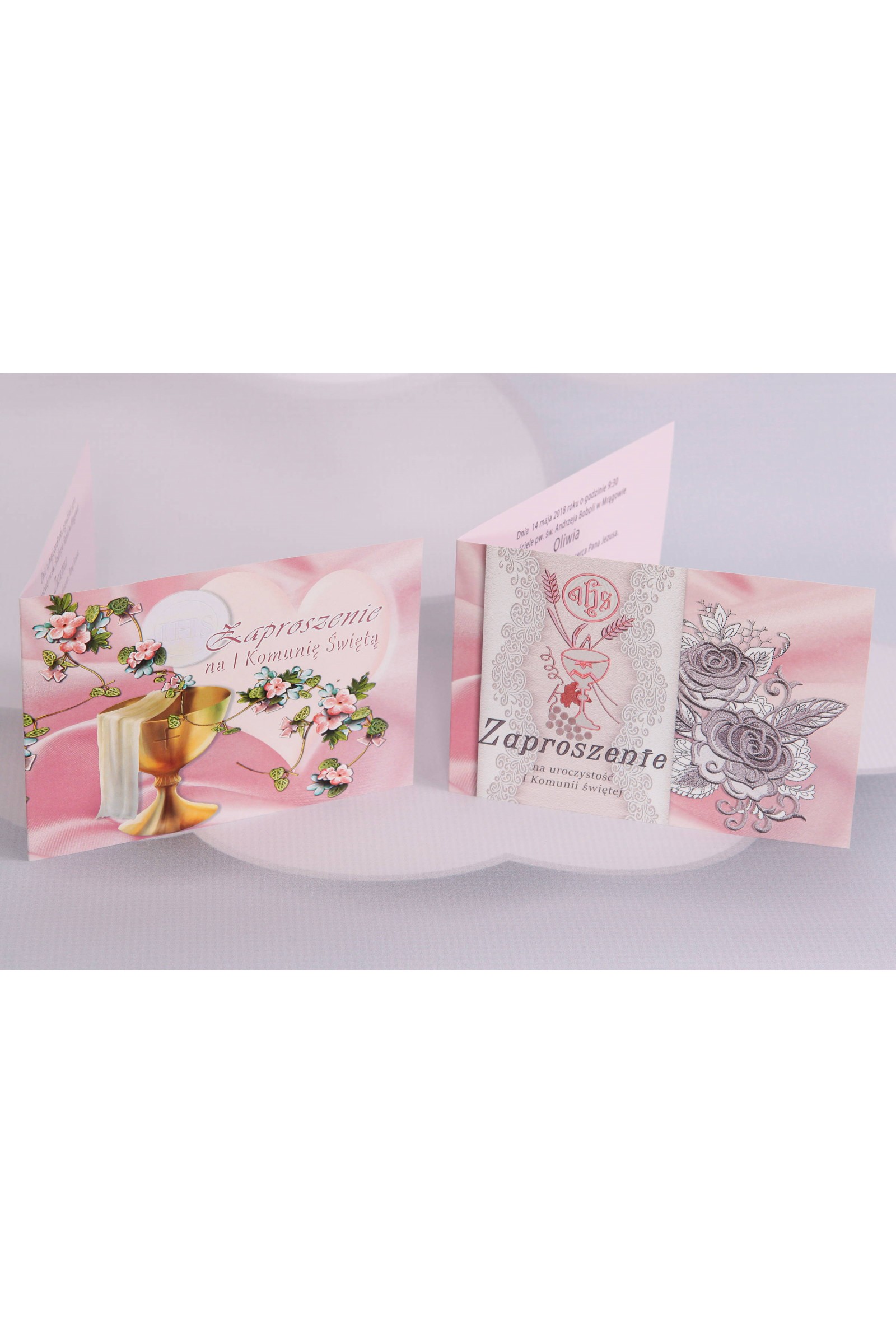 Personalisierte Kommunioneinladungen beliebt - Satin 3 (a,b) - obraz 1