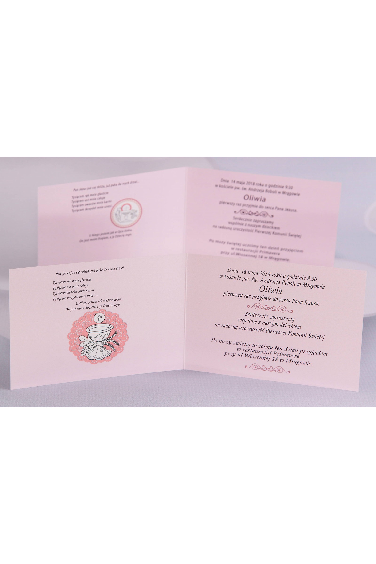 Persönliche Einladungen zur Kommunion beliebt - Satin 3 (c,d) - obraz 3