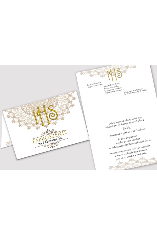 Personalisierte Kommunioneinladungen aus Bausätzen - Rosette - obraz 2