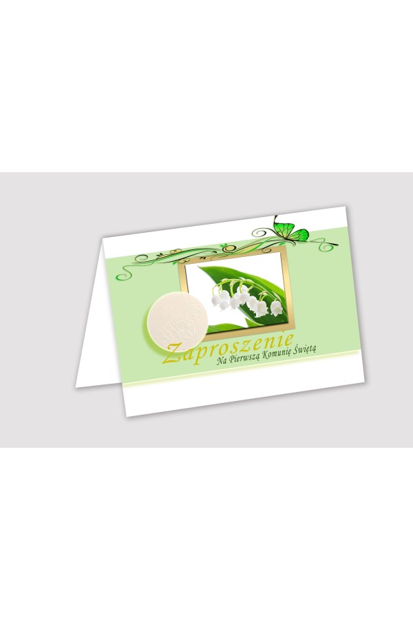 Personalisierte Kommunioneinladungen aus Bausätzen - Maiglöckchen - obraz 1