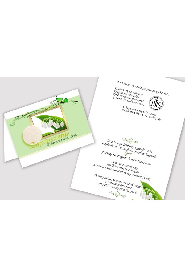 Personalisierte Kommunioneinladungen aus Bausätzen - Maiglöckchen - obraz 2