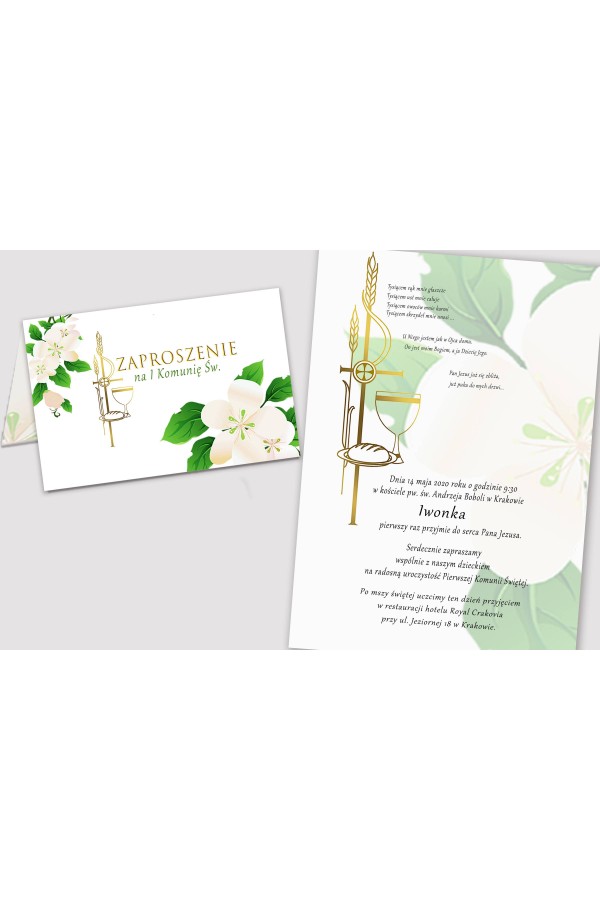 Persönliche Kommunioneinladungen aus Bausätzen - Die Frische des Morgens - obraz 2