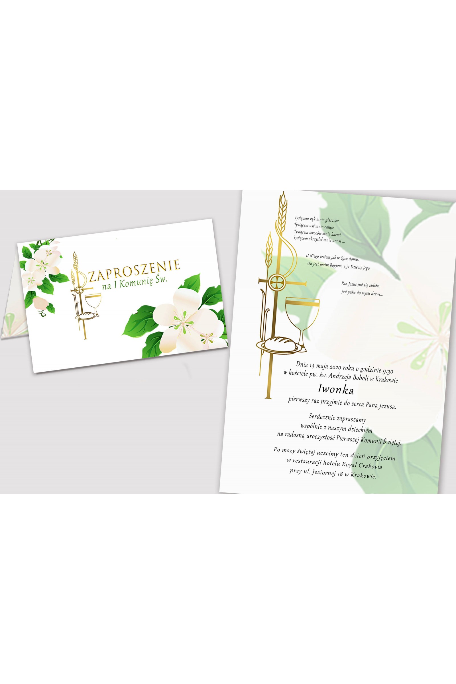 Persönliche Kommunioneinladungen aus Bausätzen - Die Frische des Morgens - obraz 2
