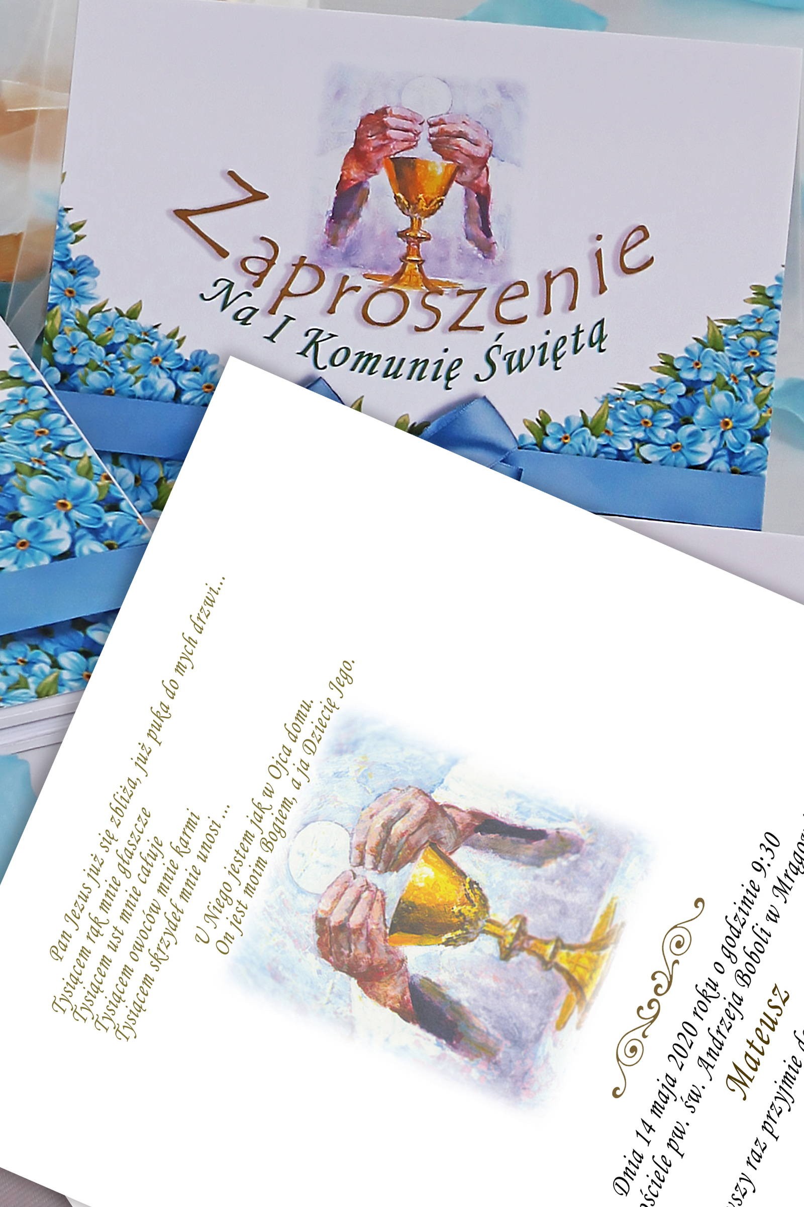 Personalisierte Kommunionseinladungen aus Bausätzen - Unvergesslich - obraz 0