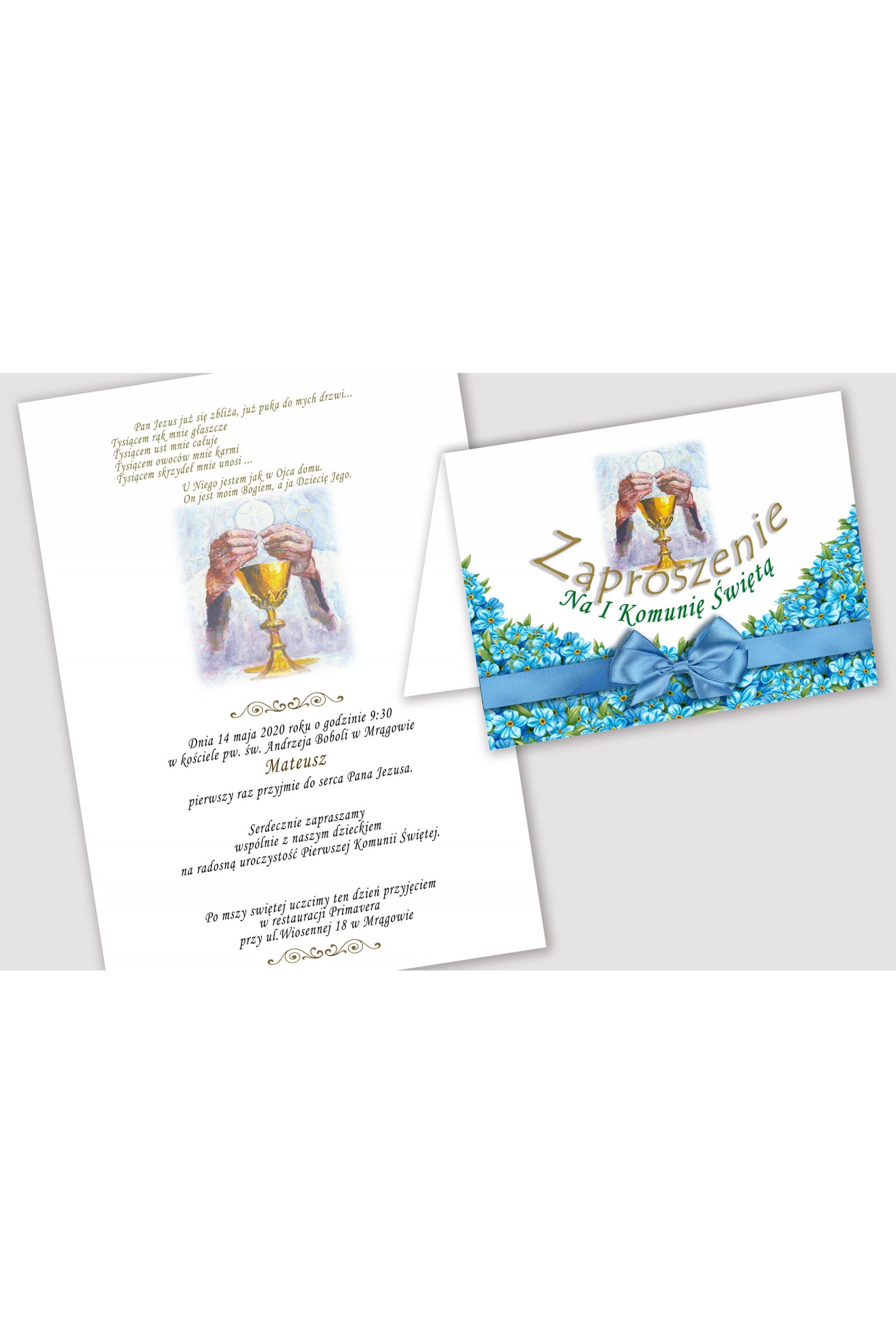 Personalisierte Kommunionseinladungen aus Bausätzen - Unvergesslich - obraz 2
