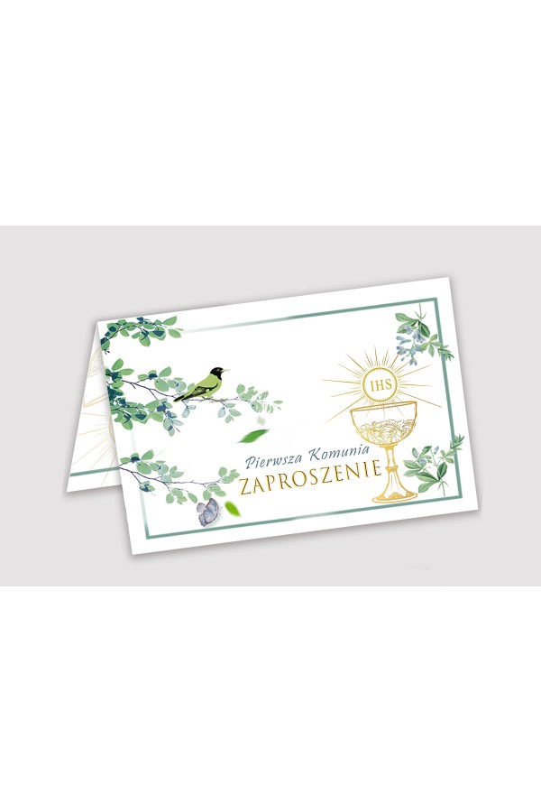 Personalisierte Kommunioneinladungen aus Bausätzen - Nachtigall im Hain - obraz 1