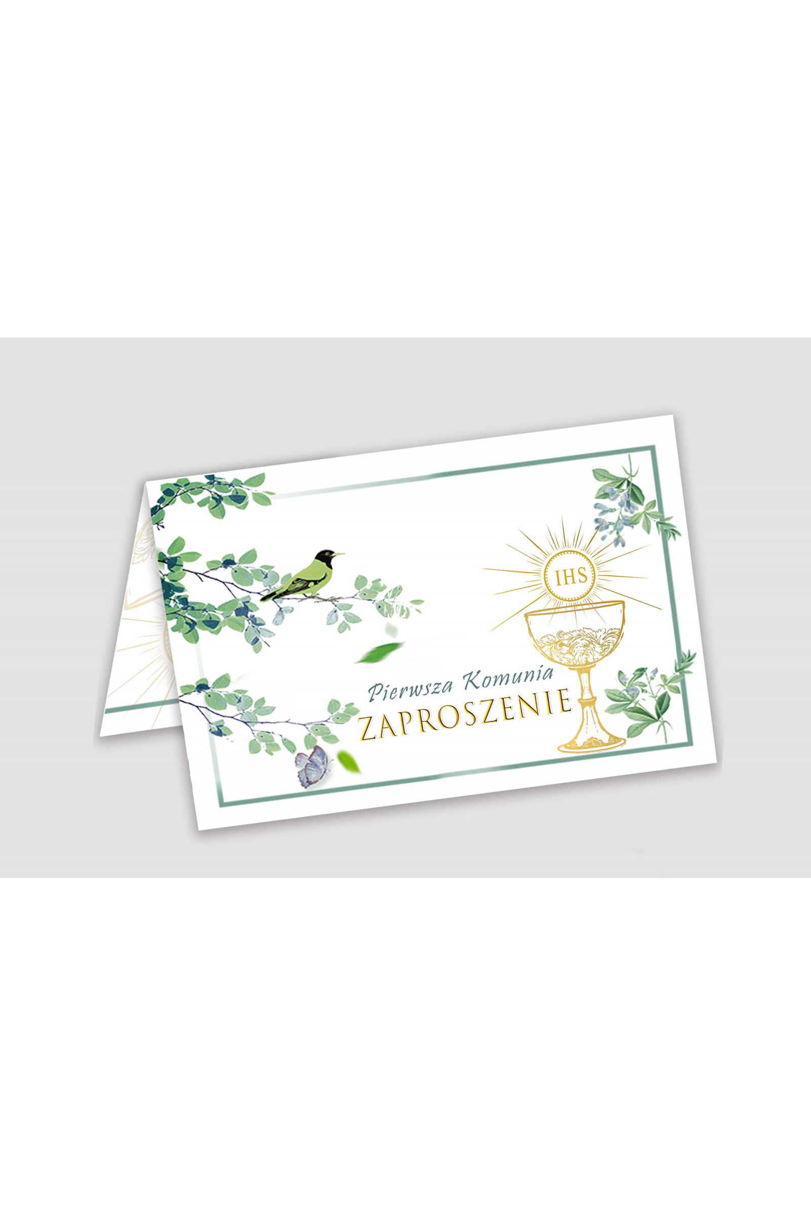Personalisierte Kommunioneinladungen aus Bausätzen - Nachtigall im Hain - obraz 1