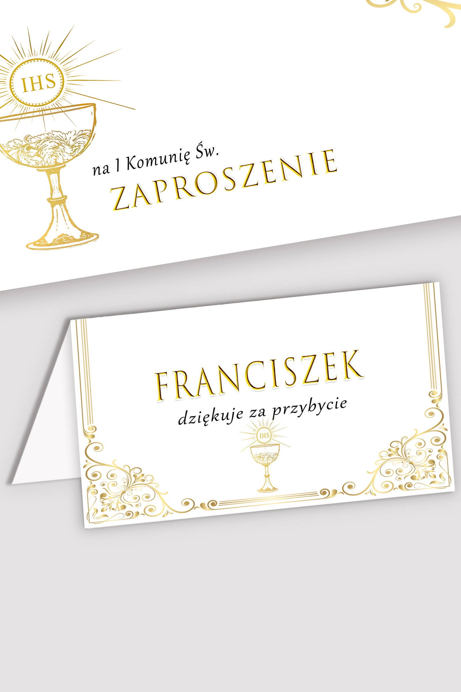 Personalisierte Kommunionsvignetten - Royal Gold - obraz 0