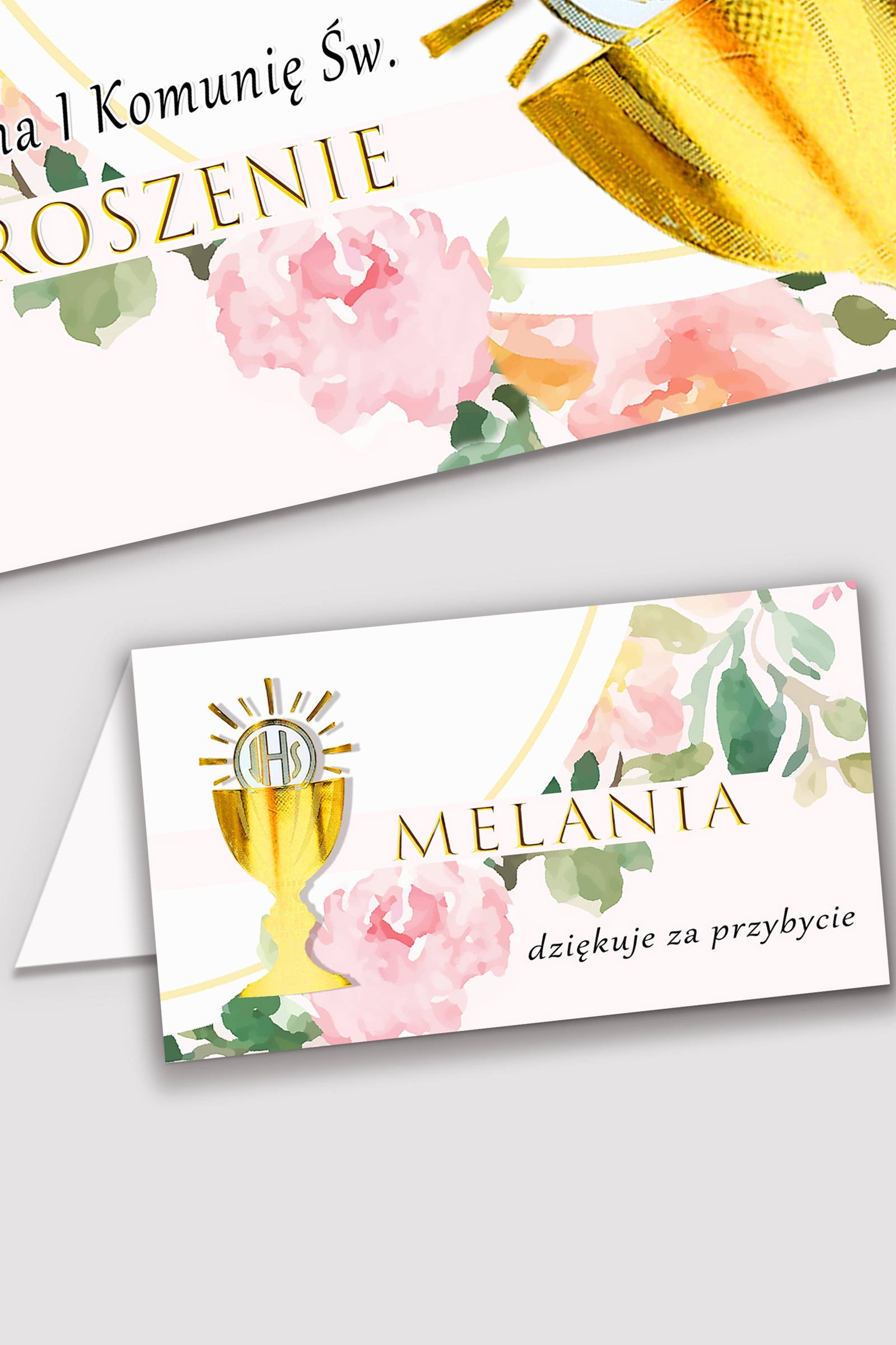 Personalisierte Vignetten zur Kommunion - Aquarell rosa Personalisierte Vignetten zur Kommunion - Aquarell rosa - obraz 0