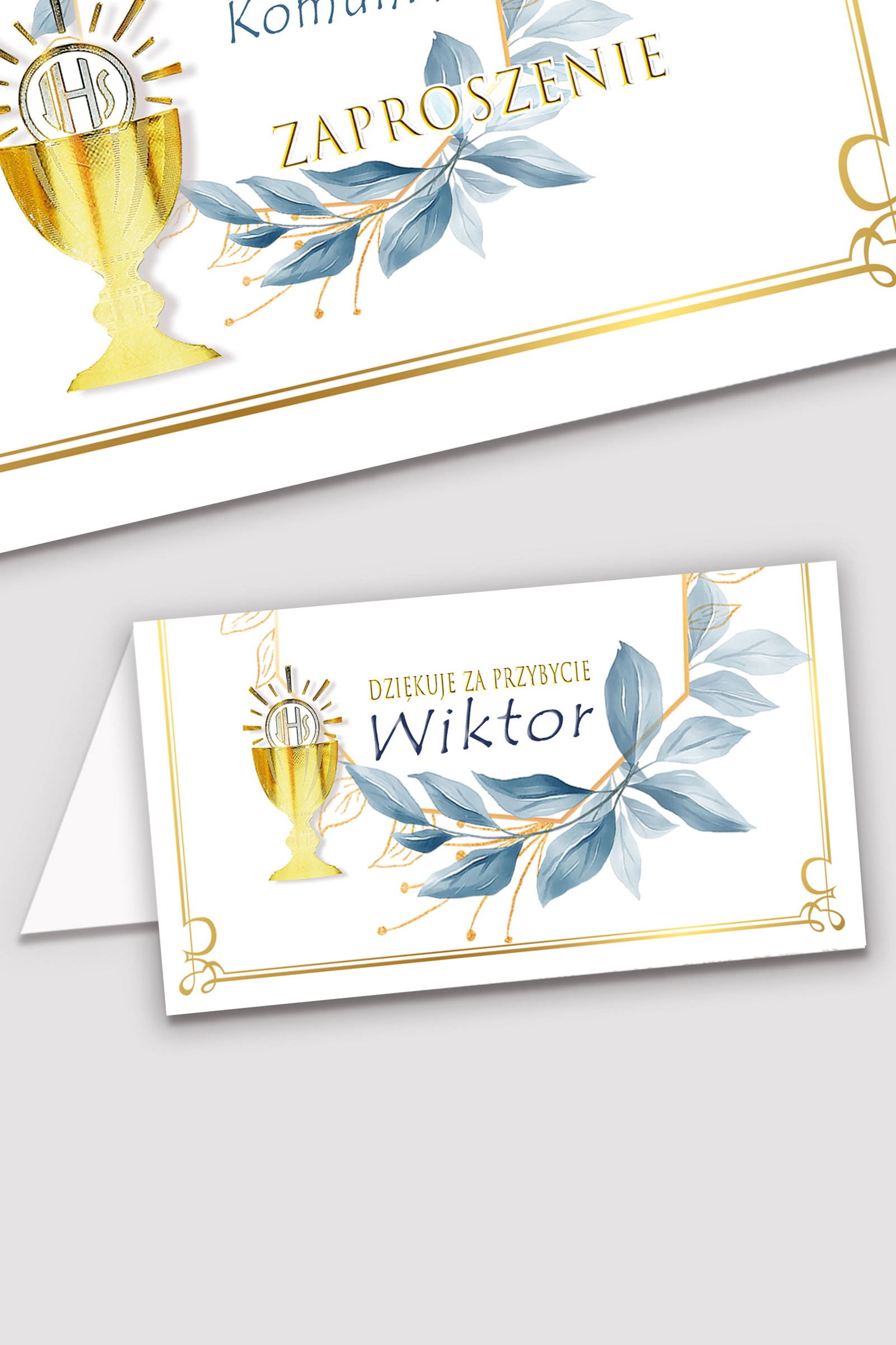 Personalisierte Kommunionsvignetten - Gold mit einem Hauch von Granatapfel - obraz 0