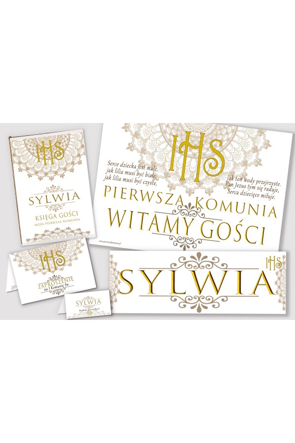 Personalisiertes dekoratives Kommunionsset - Rosette - obraz 1