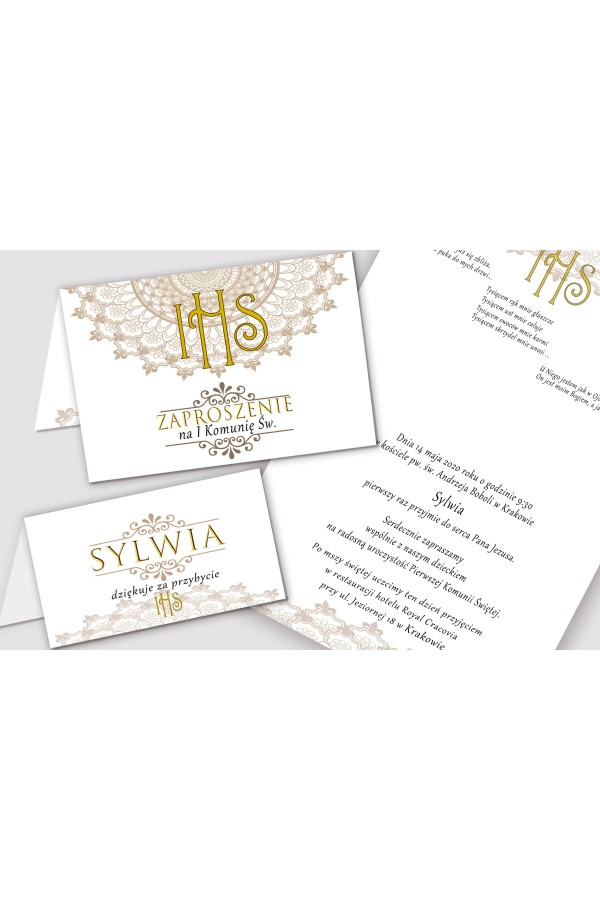 Personalisiertes dekoratives Kommunionsset - Rosette - obraz 5