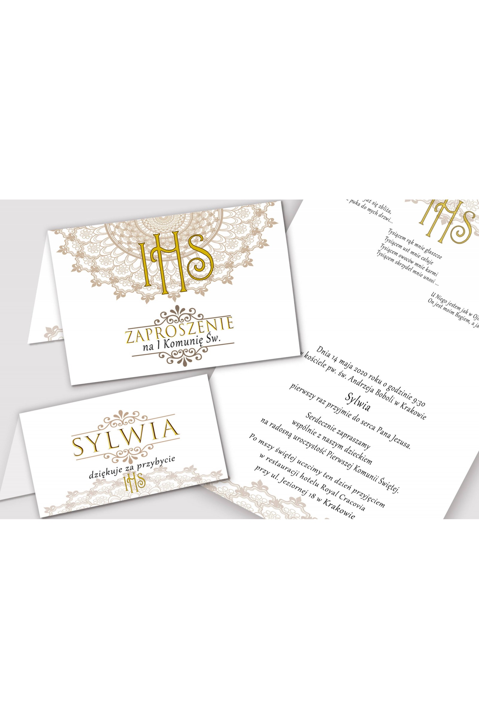 Personalisiertes dekoratives Kommunionsset - Rosette - obraz 5