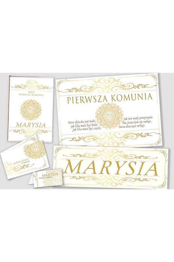Personalisiertes dekoratives Kommunionsset - Elegance - obraz 1