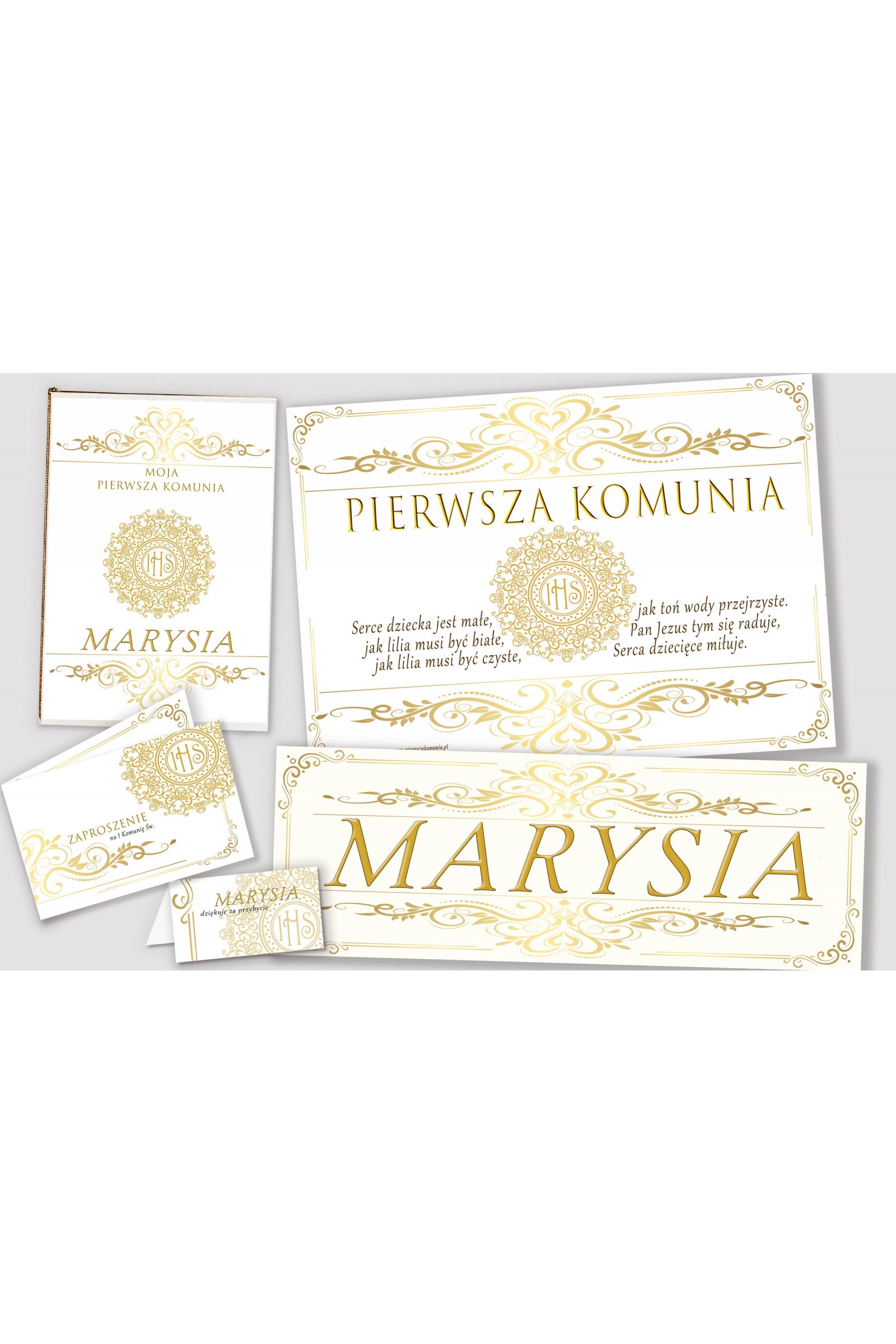 Personalisiertes dekoratives Kommunionsset - Elegance - obraz 1