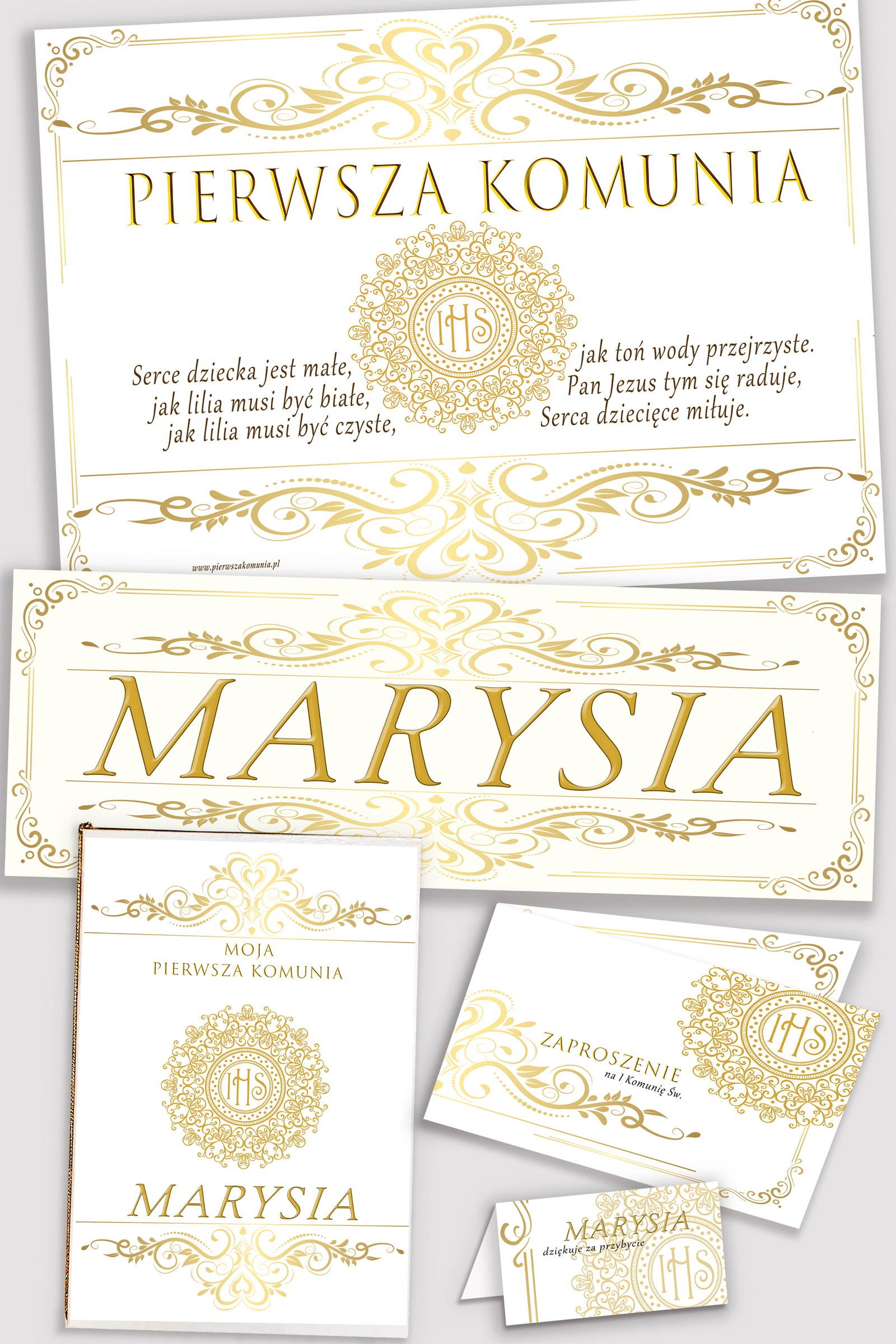 Personalisiertes dekoratives Kommunionsset - Elegance - obraz 0