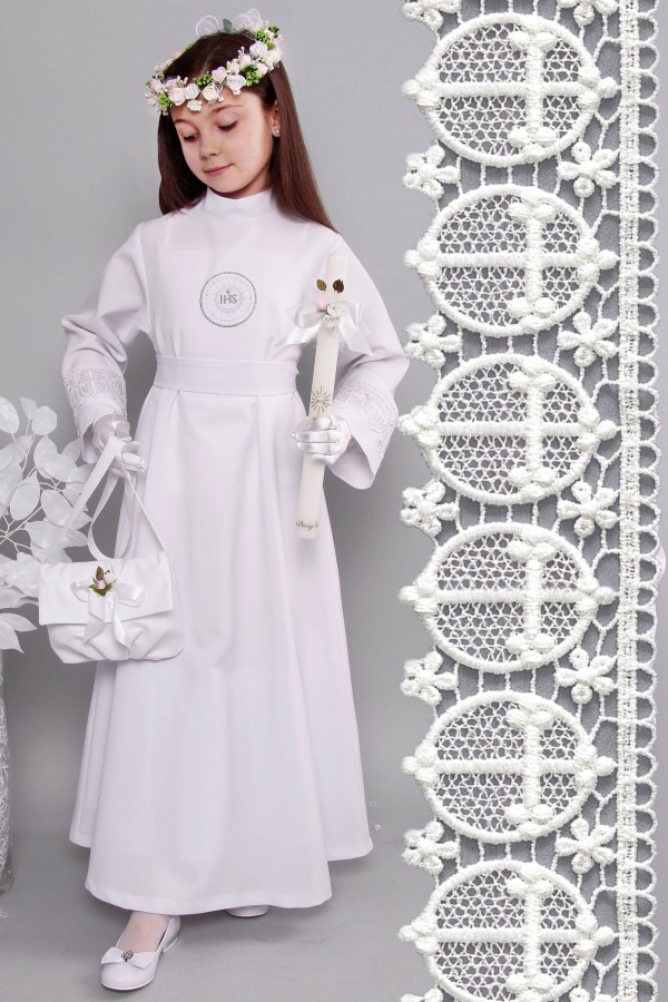 Kommunion albe mit guipure 14a/UK-R2 - obraz 1