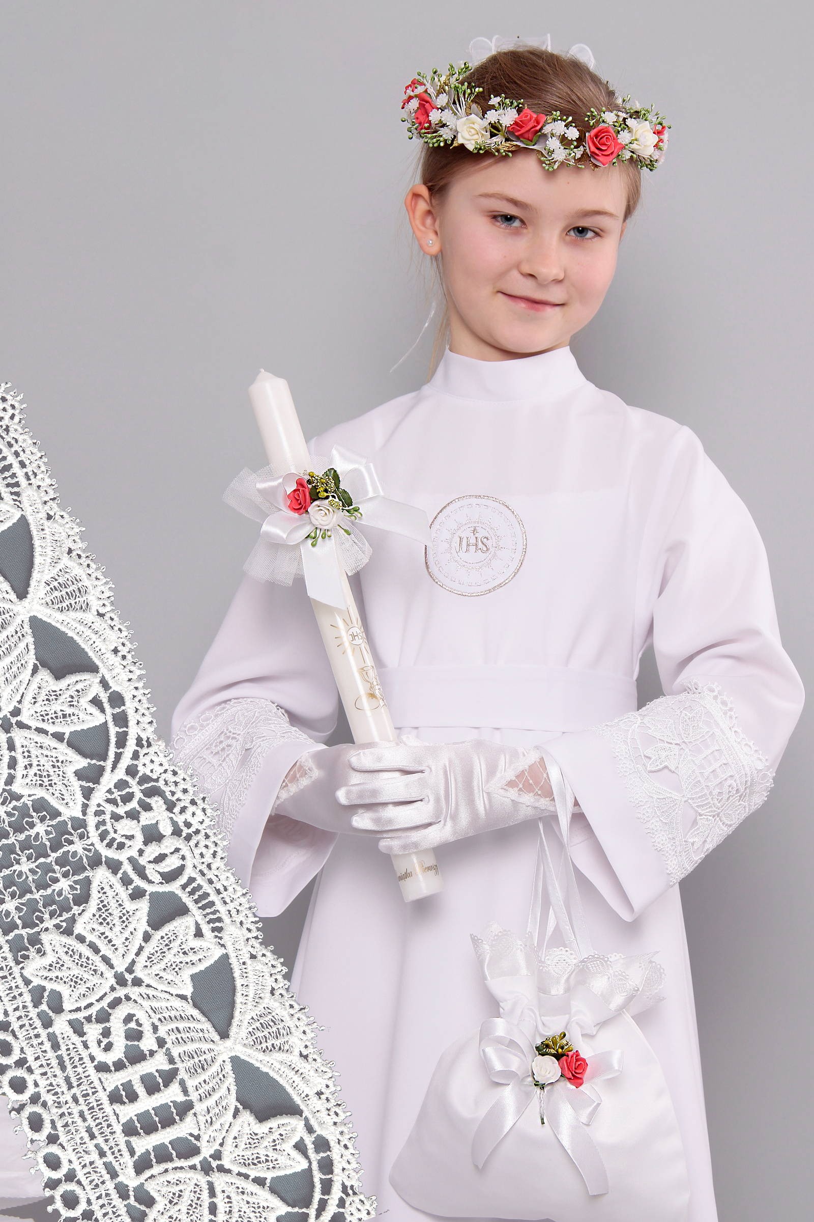 Kommunion albe mit guipure 14a/UK-R3 - obraz 0