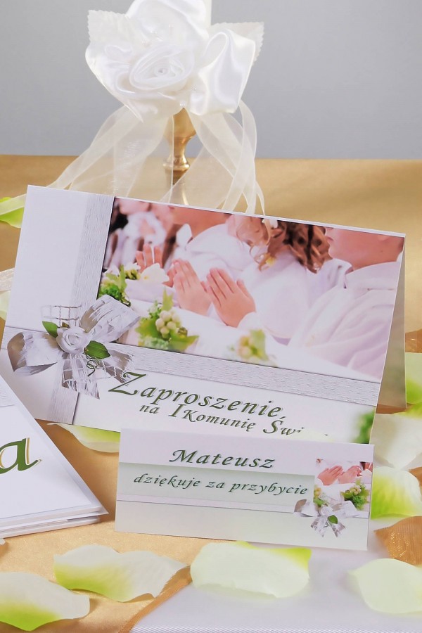 Personalisiertes dekoratives Kommunionsset - Kinder weiß - obraz 5