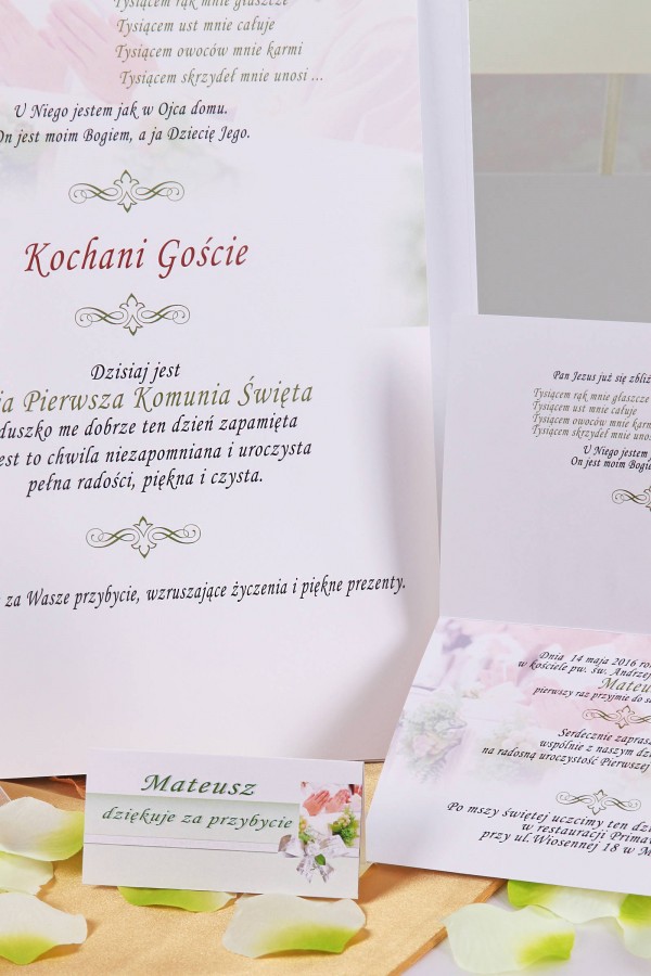 Personalisiertes dekoratives Kommunionsset - Kinder weiß - obraz 6