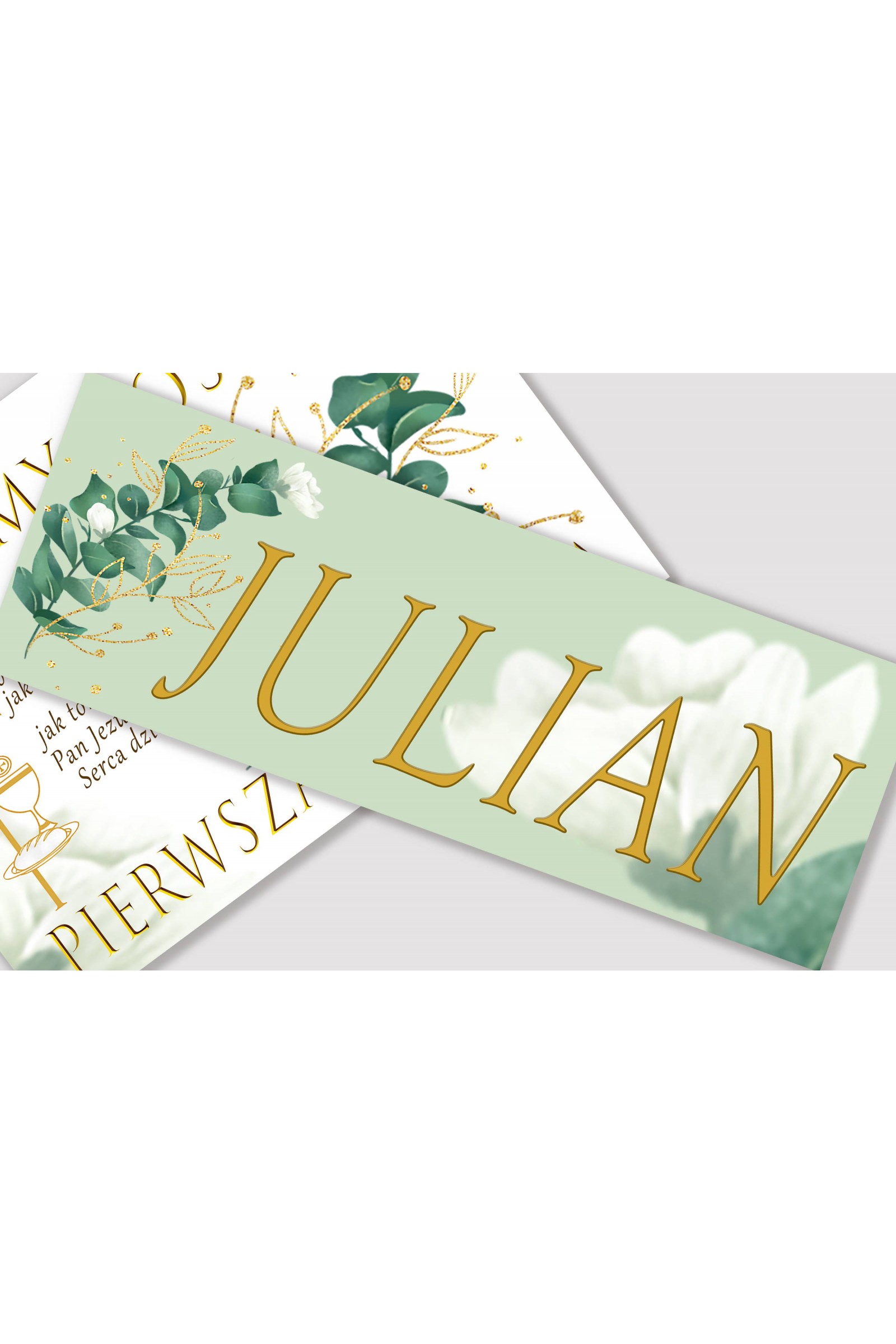 Personalisiertes dekoratives Kommunionsset - Weißes Blütenblatt - obraz 2