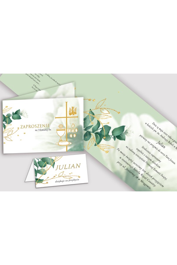 Personalisiertes dekoratives Kommunionsset - Weißes Blütenblatt - obraz 5