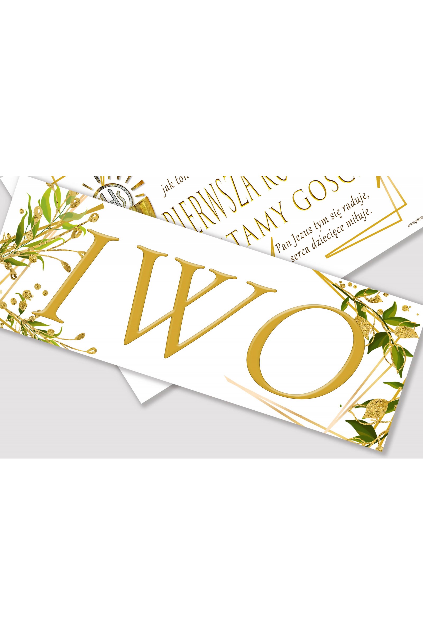 Personalisiertes dekoratives Kommunionsset - Goldene Anhänger - obraz 2