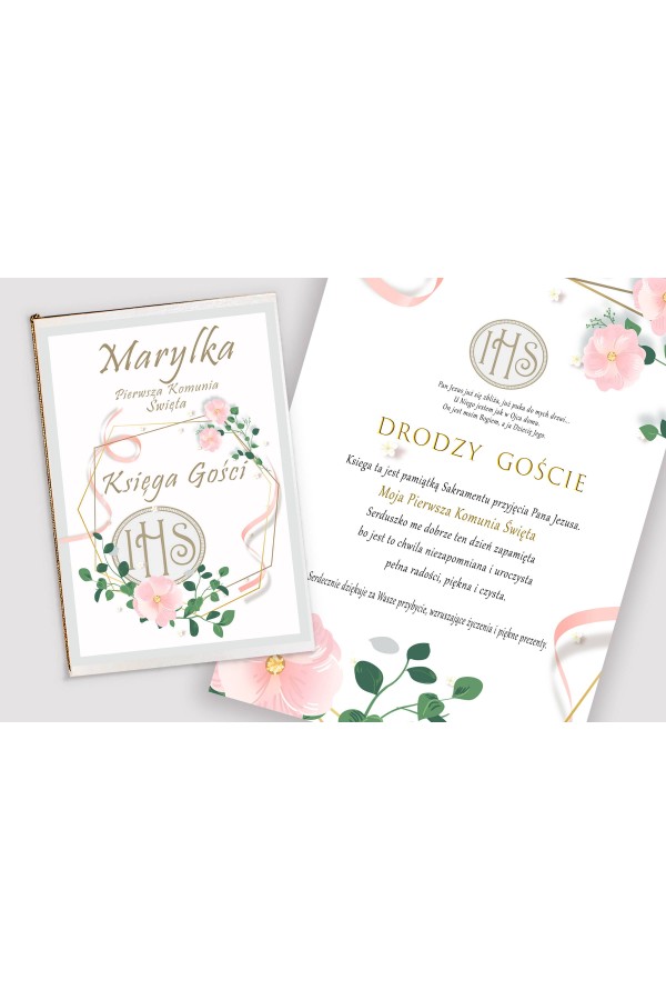 Personalisiertes dekoratives Kommunionsset - Rosa Schleife - obraz 4