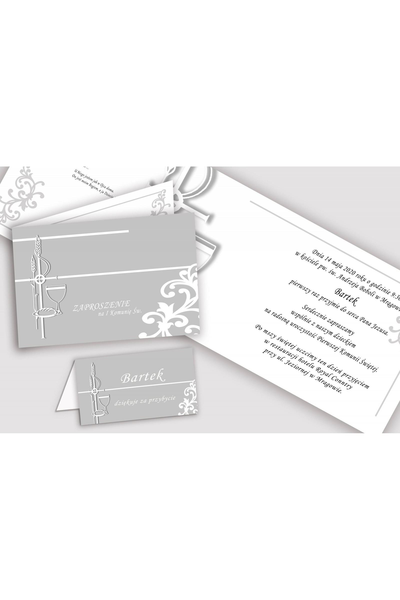 Personalisiertes dekoratives Kommunionsset - Weiße Eleganz - obraz 5