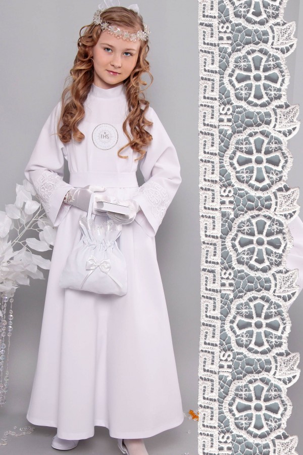 Kommunion albe mit guipure 14a/UK-R1 - obraz 1