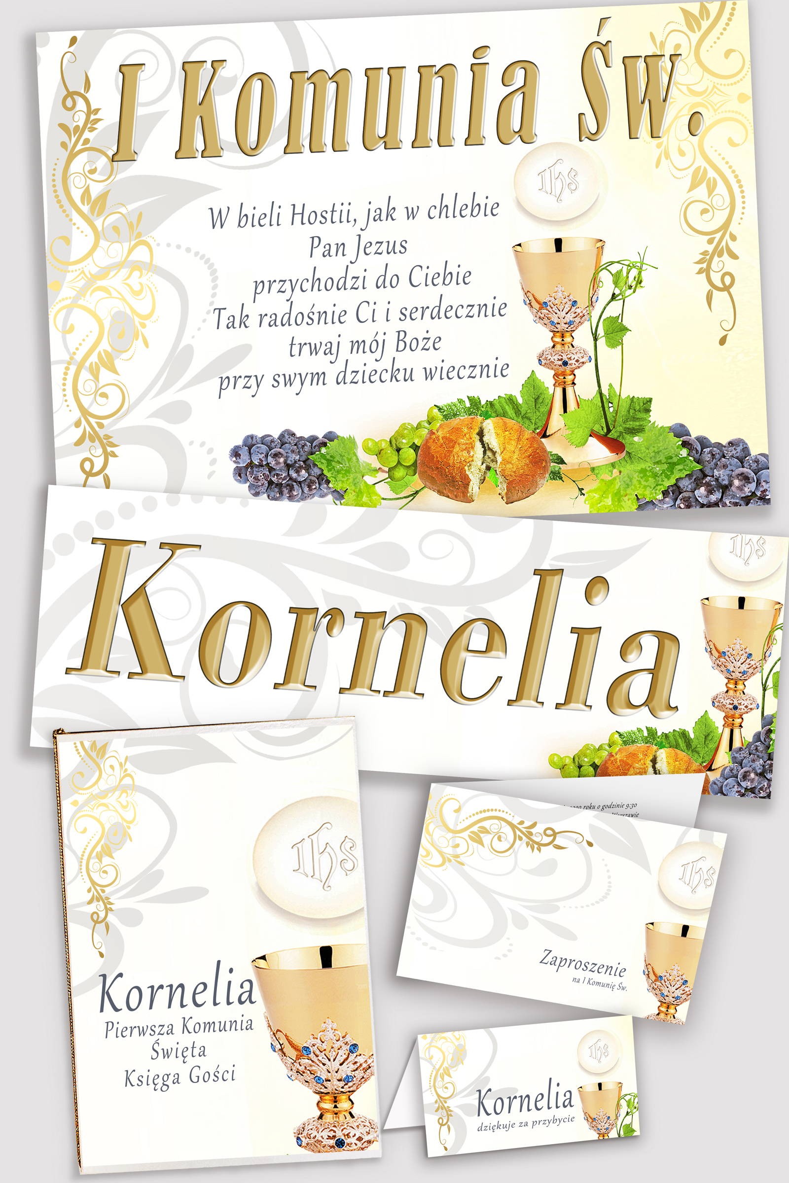 Personalisiertes dekoratives Kommunionsset - Kelch - obraz 0