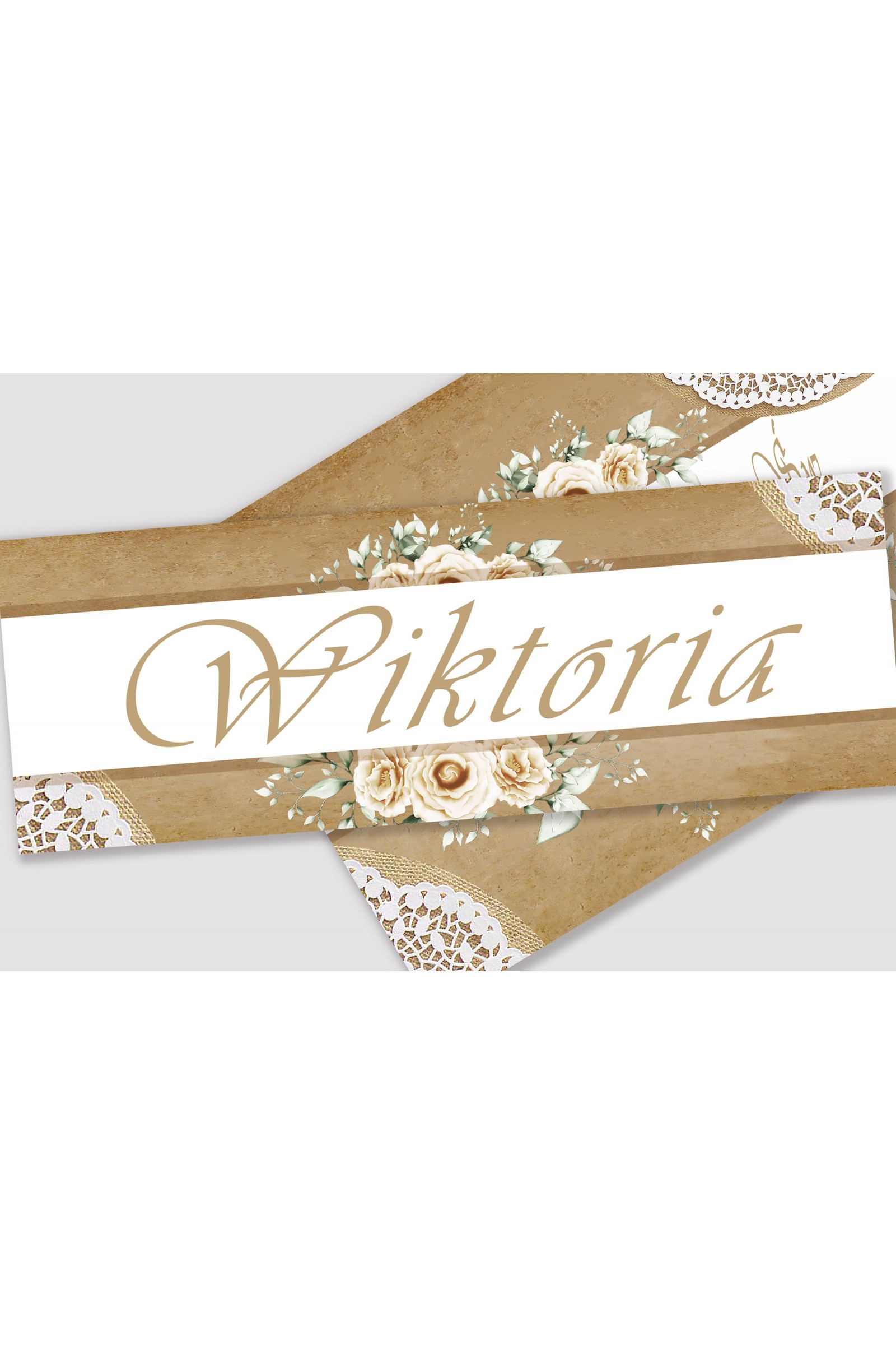 Personalisiertes dekoratives Kommunionsset - Pergament beige - obraz 2