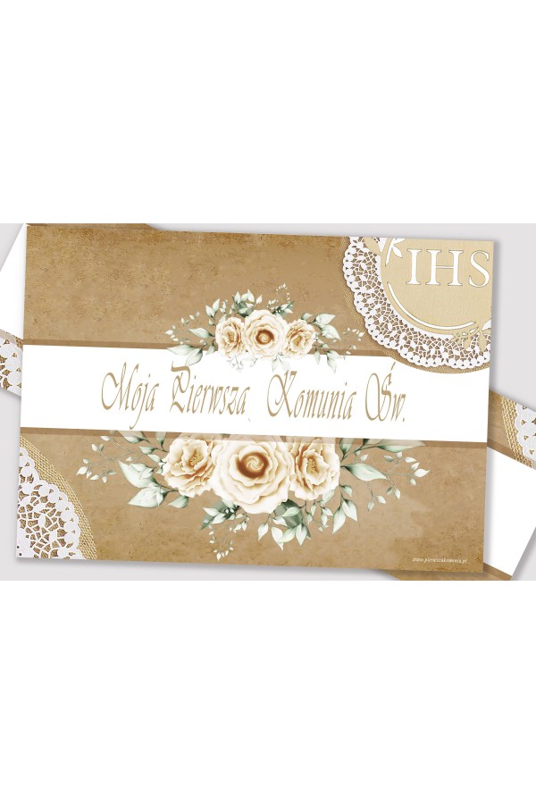 Personalisiertes dekoratives Kommunionsset - Pergament beige - obraz 3