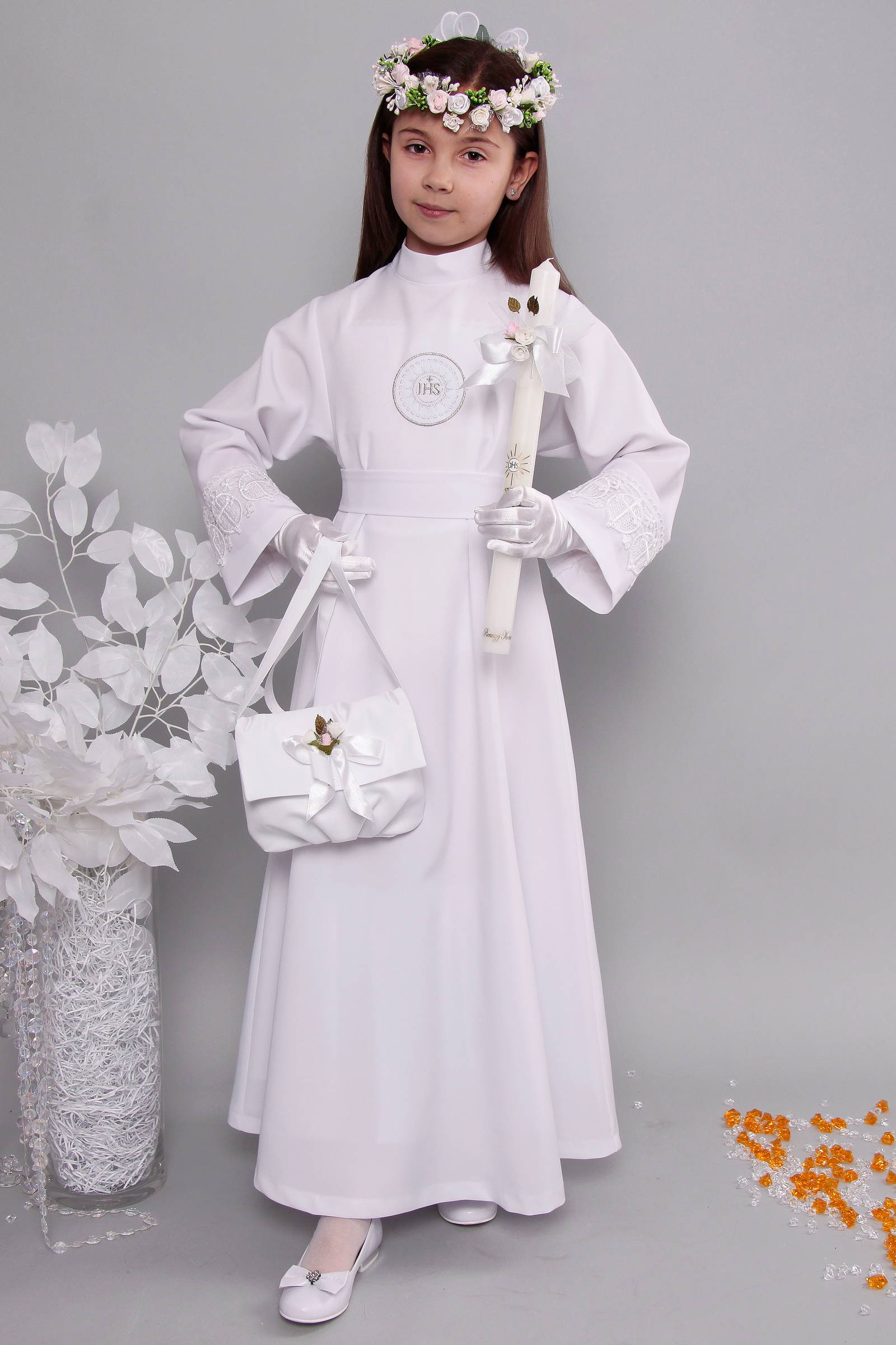 Kommunion albe mit guipure 14a/UK-R2 - obraz 2