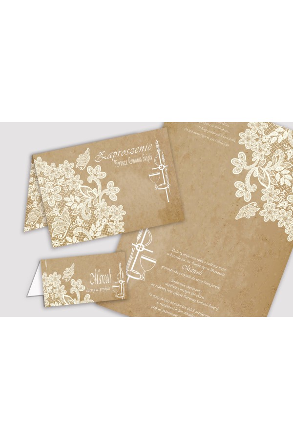 Personalisiertes dekoratives Kommunionsset - Pergament Schmetterling - obraz 5