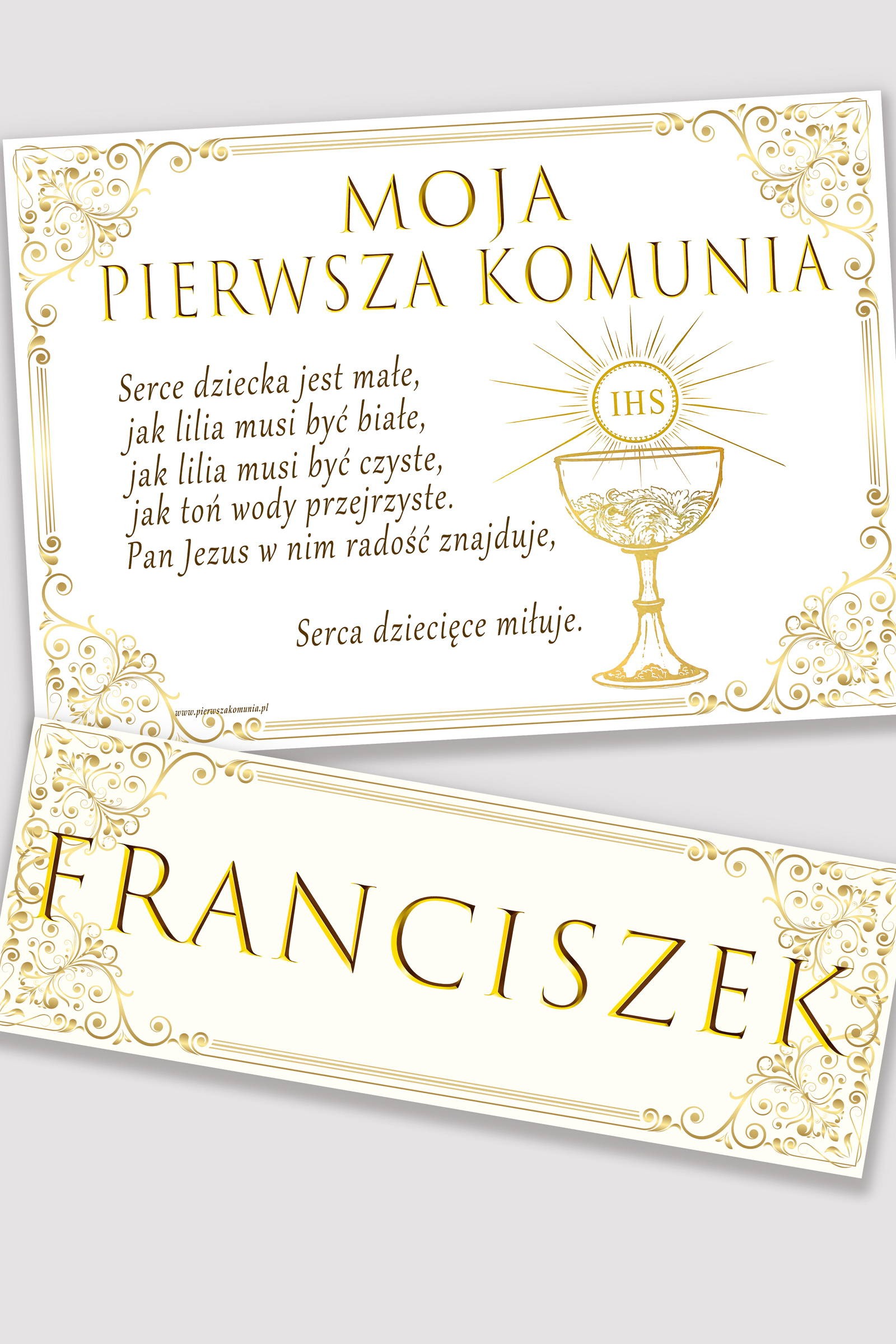 Personalisiertes Kommunionposter mit Namen - Royal Gold - obraz 0