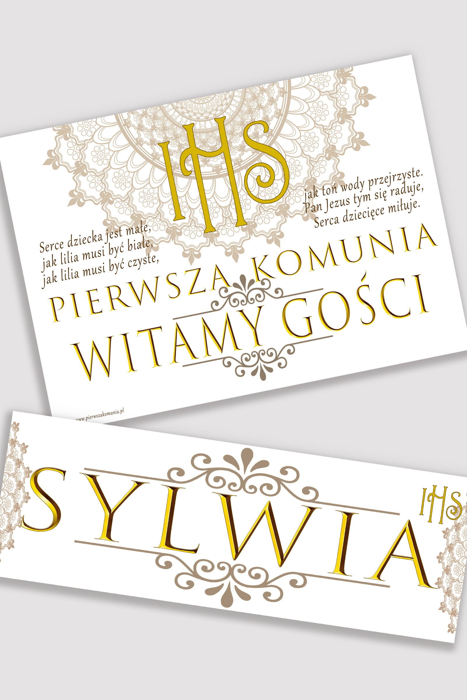 Personalisiertes Kommunionposter mit Namen - Rosette - obraz 0