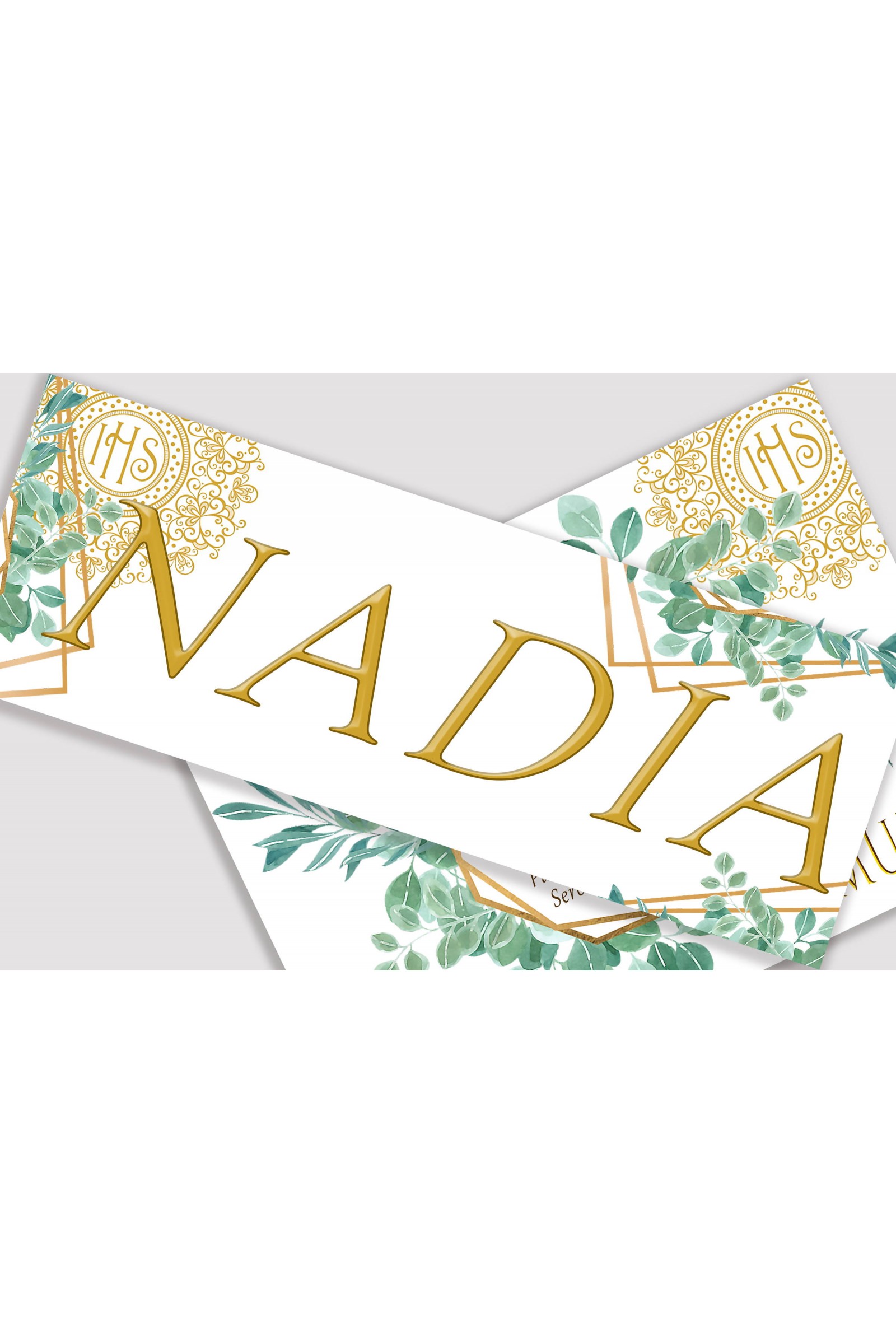 Personalisiertes Kommunionposter mit Namen - Fine Eucalyptus - obraz 1