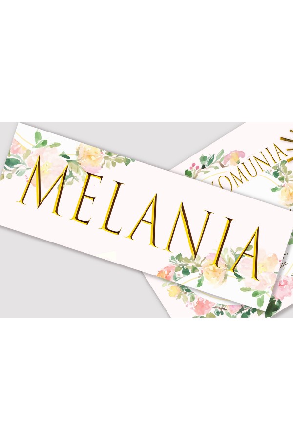 Personalisiertes Kommunionposter mit Namen - Aquarell rosa - obraz 1