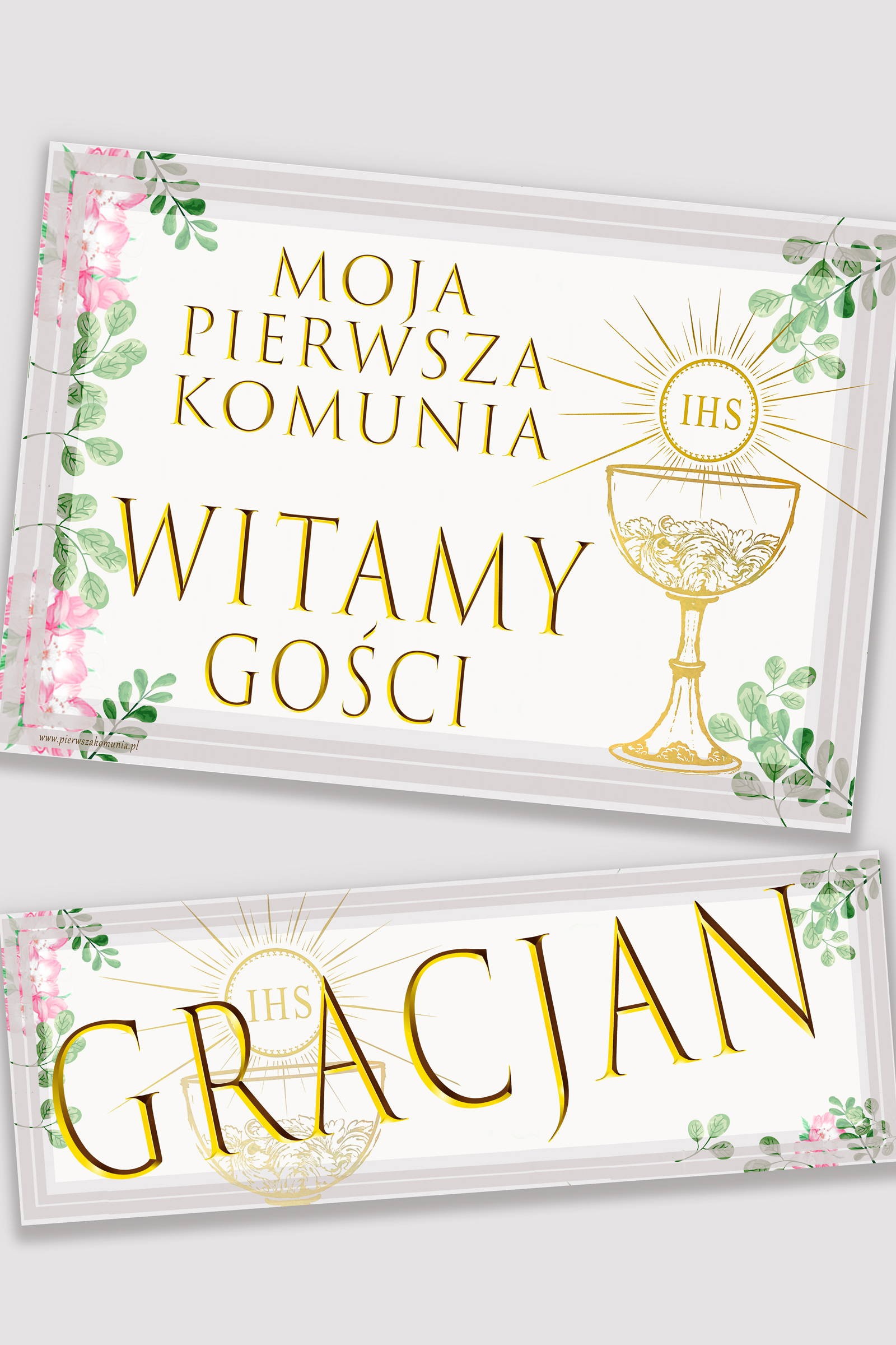 Personalisiertes Kommunionposter mit Namen - Aquarell Veilchen - obraz 0