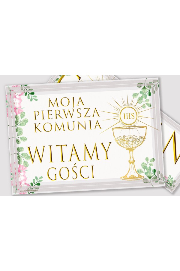 Personalisiertes Kommunionposter mit Namen - Aquarell Veilchen - obraz 2