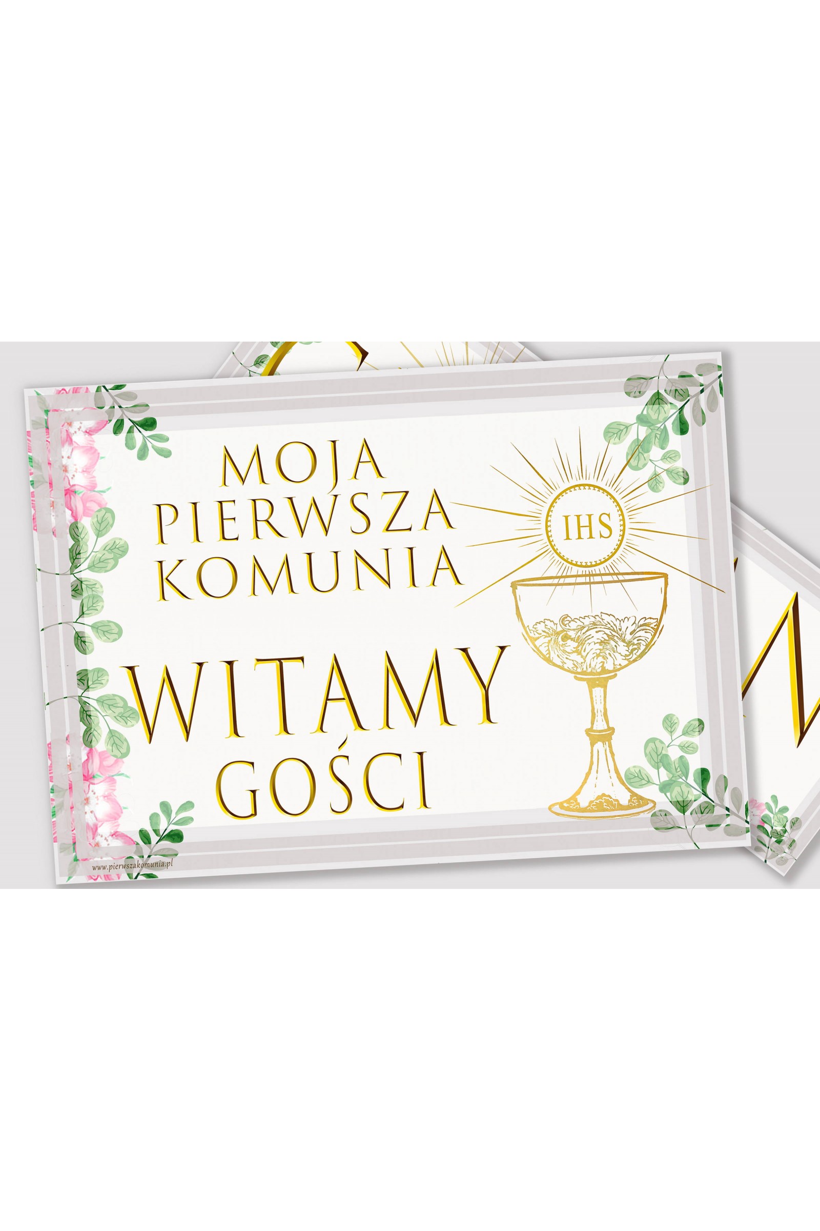 Personalisiertes Kommunionposter mit Namen - Aquarell Veilchen - obraz 2