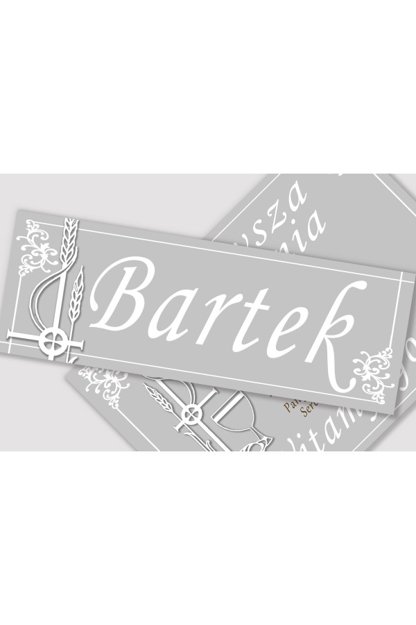 Personalisiertes Kommunionposter mit Namen - Weiße Eleganz Personalisiertes Kommunionposter mit Namen - Weiße Eleganz - obraz 1